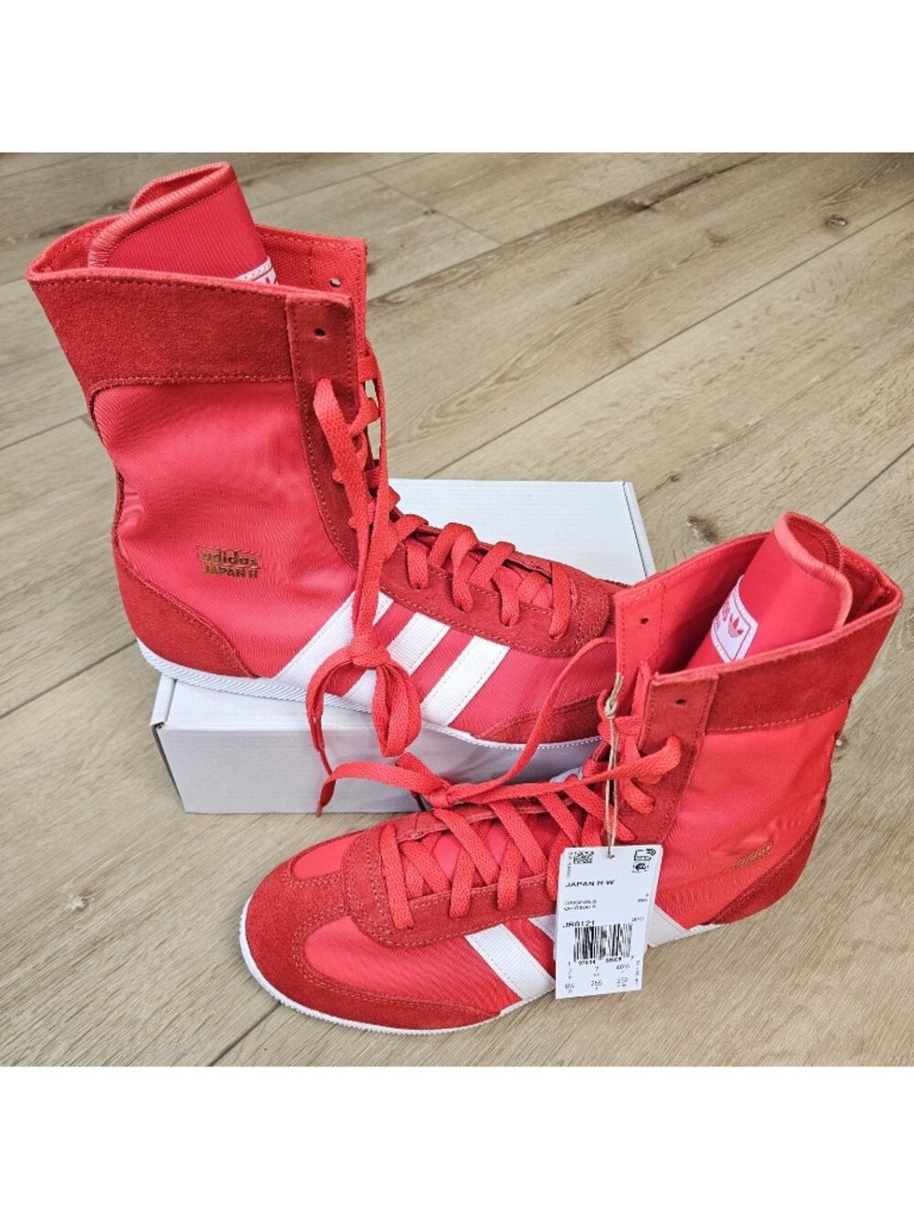 adidas Originals Japan H Red White Gold Metallic Womens 8.5 Boxing Shoes JR8121